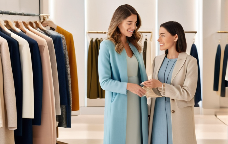 패션 코디네이터의 창의적 고객 맞춤형 코디 - **Prompt: The Initial Consultation: Unlocking Personal Style**
    A professional female personal st...