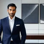 패션 코디네이터의 정장 스타일링 - **Prompt:** A confident and discerning Arab man in his late 30s, dressed in an impeccably tailored, ...