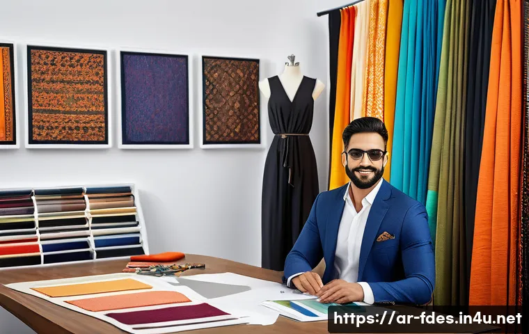 패션 코디네이터의 협업 네트워크 사례 - A dynamic fashion coordinator and designer in a modern studio, deeply engaged in creative dialogue, ...